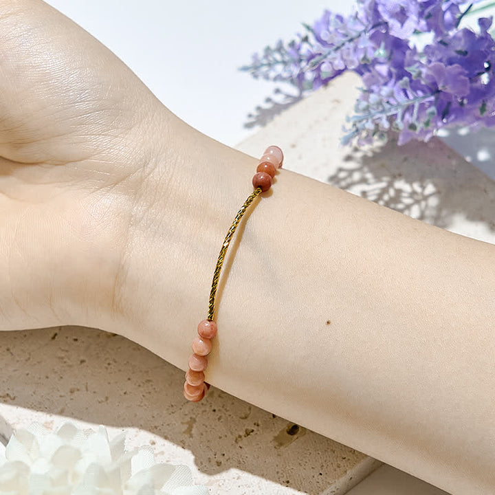 Olivenorma 2mm Natural Rhodochrosite Beads Bracelet - image 1