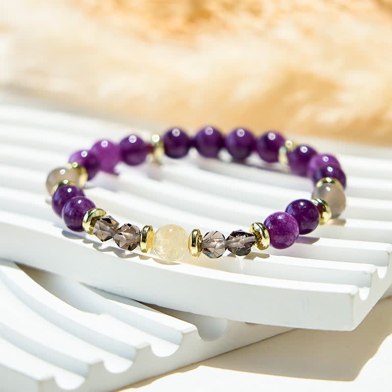 Olivenorma Natural Purple Chalcedony Beads Bracelet - image 3