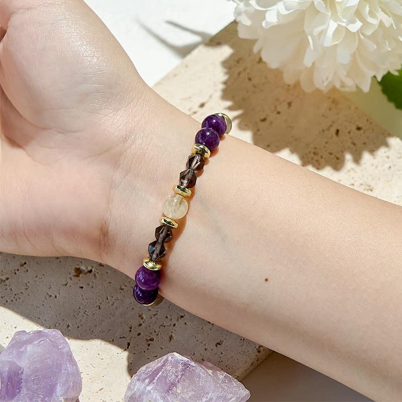 Olivenorma Natural Purple Chalcedony Beads Bracelet - image 1