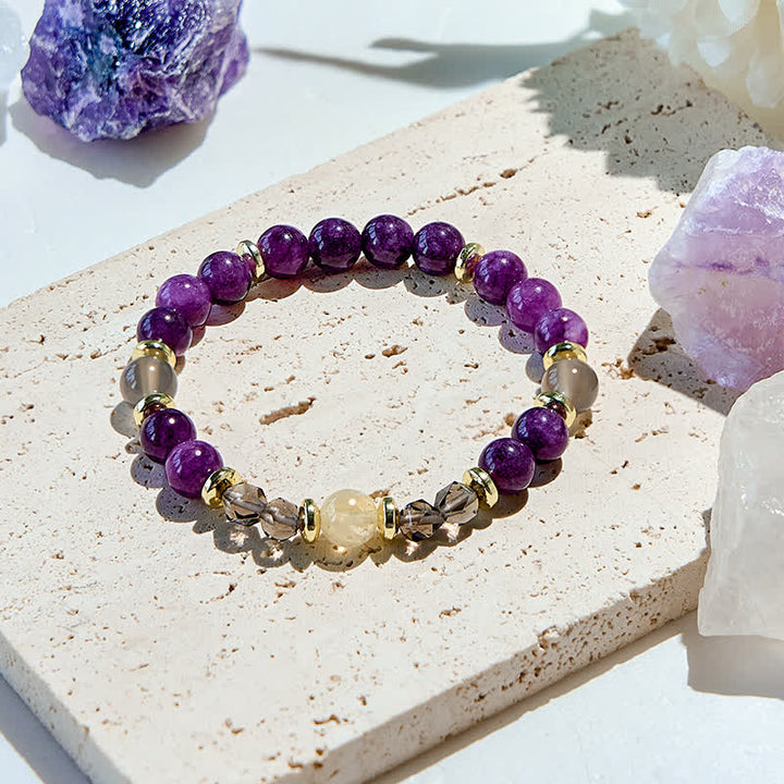 Olivenorma Natural Purple Chalcedony Beads Bracelet - Natural Stone - image 0