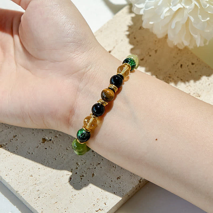 Olivenorma Natural Green Aventurine Prehnite Beads Bracelet - image 1