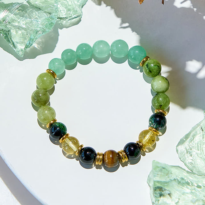 Olivenorma Natural Green Aventurine Prehnite Beads Bracelet - image 2