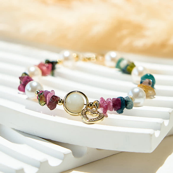 Olivenorma Natural Tourmaline Pearl Beads Bracelet - image 3
