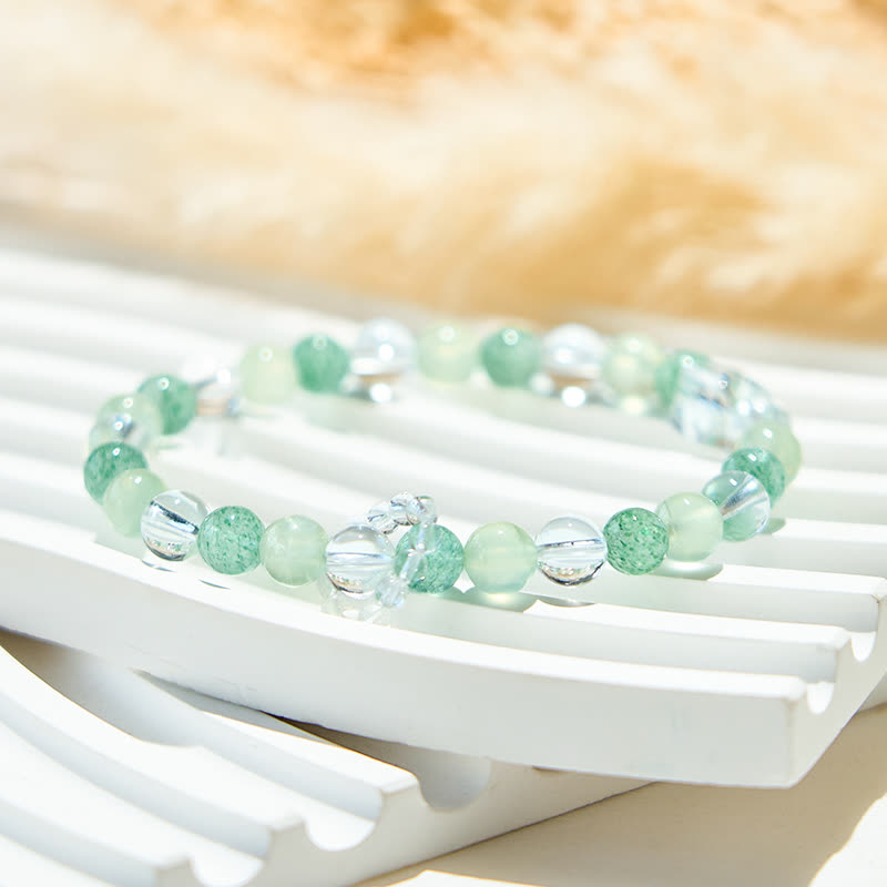 Olivenorma Peridot Green Strawberry Quartz Beads Bracelet - image 3