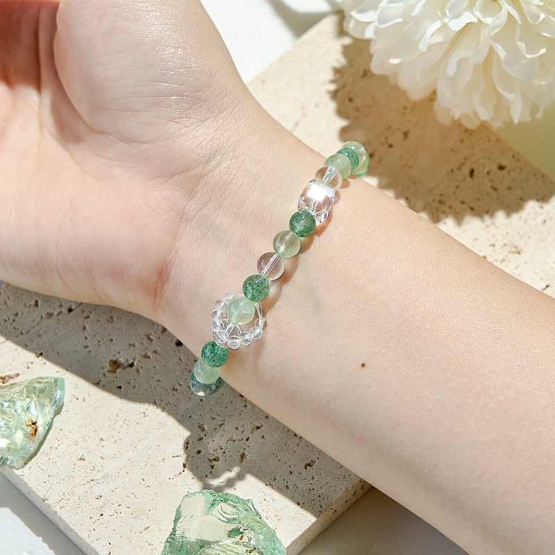 Olivenorma Peridot Green Strawberry Quartz Beads Bracelet - image 1