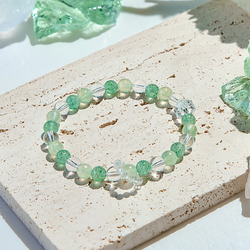 Olivenorma Peridot Green Strawberry Quartz Beads Bracelet - Natural Stone - image 0
