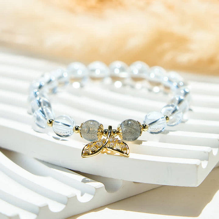 Olivenorma Gray Moonstone Clear Crystal Beads Bracelet - image 3