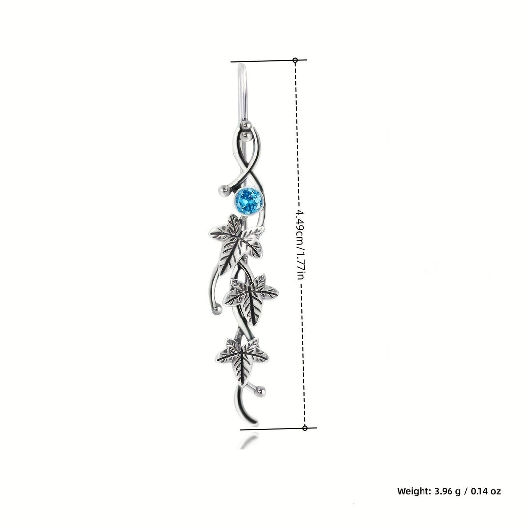 Olivenorma Genuine Gemstone Inlaid Vine Shaped Earrings - image 12