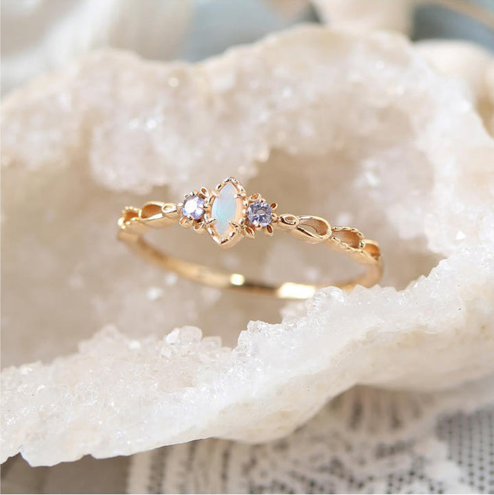 Olivenorma Opal Necklace Ring Earrings Set Gemstone Jewelry Set - image 2