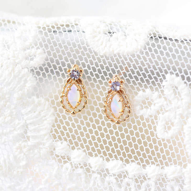 Olivenorma Opal Necklace Ring Earrings Set Gemstone Jewelry Set - image 11