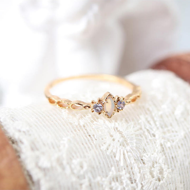 Olivenorma Opal Necklace Ring Earrings Set Gemstone Jewelry Set - image 5