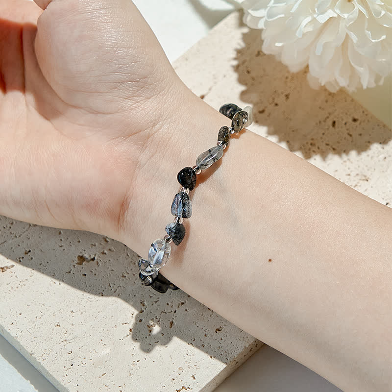 Olivenorma Natural Black Quartz Rutilated Beads Bracelet - image 1