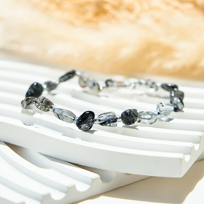Olivenorma Natural Black Quartz Rutilated Beads Bracelet - image 3