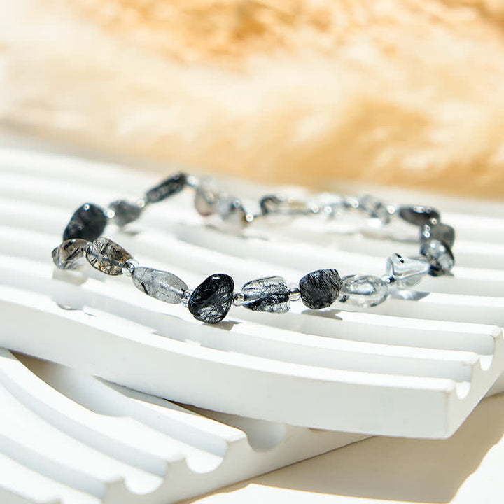 Olivenorma Natural Black Quartz Rutilated Beads Bracelet - image 3