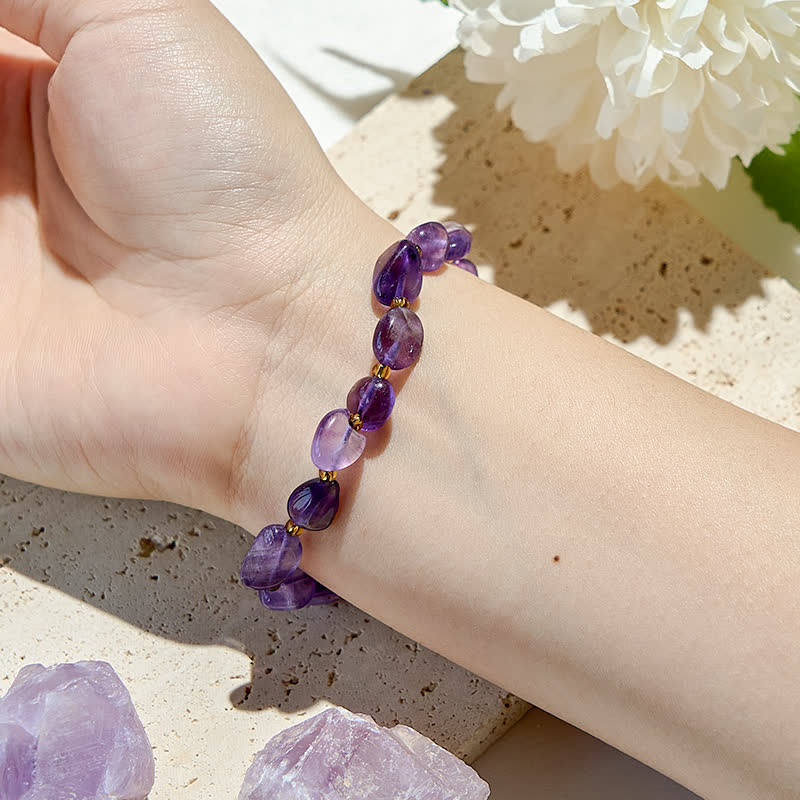Olivenorma Natural Amethyst Beaded Bracelet - image 1