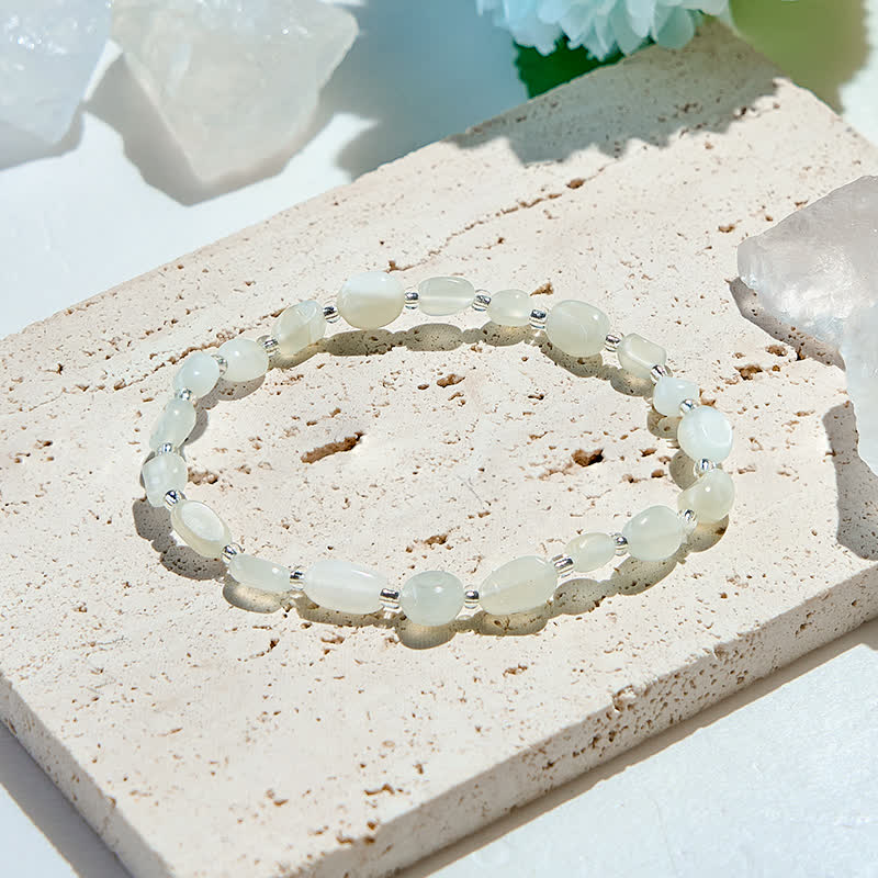 Olivenorma Natural Irregular Moonstone Bead Bracelet - Moonstone - image 0