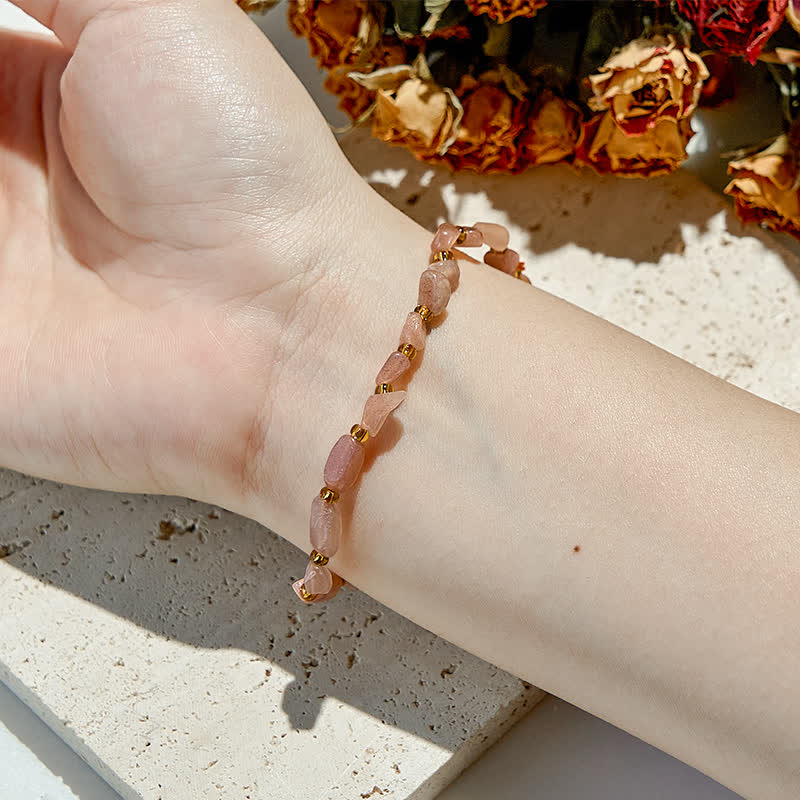 Olivenorma Natural Sun Stone Beaded Bracelet - image 1