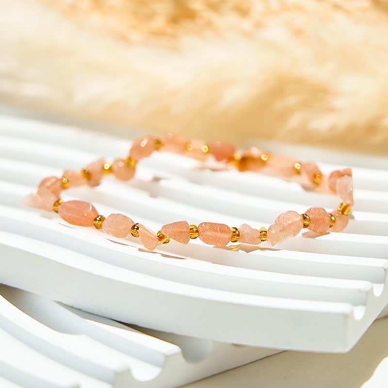 Olivenorma Natural Sun Stone Beaded Bracelet - image 3