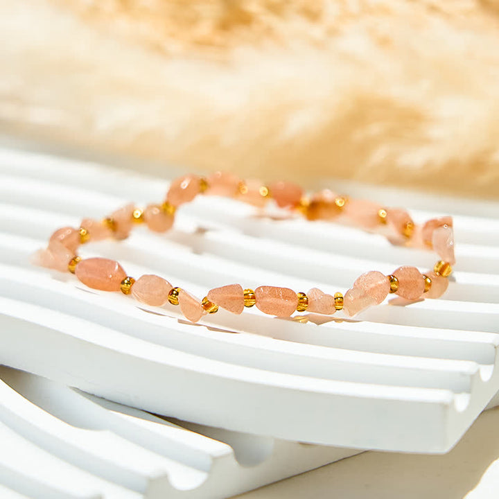 Olivenorma Natural Sun Stone Beaded Bracelet - image 3