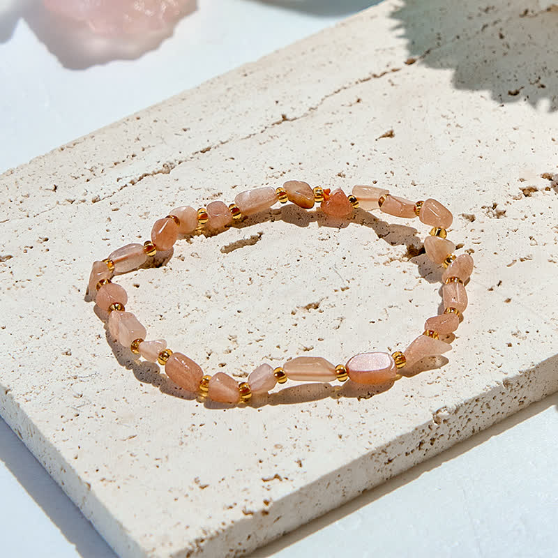 Olivenorma Natural Sun Stone Beaded Bracelet - Sun Stone - image 0
