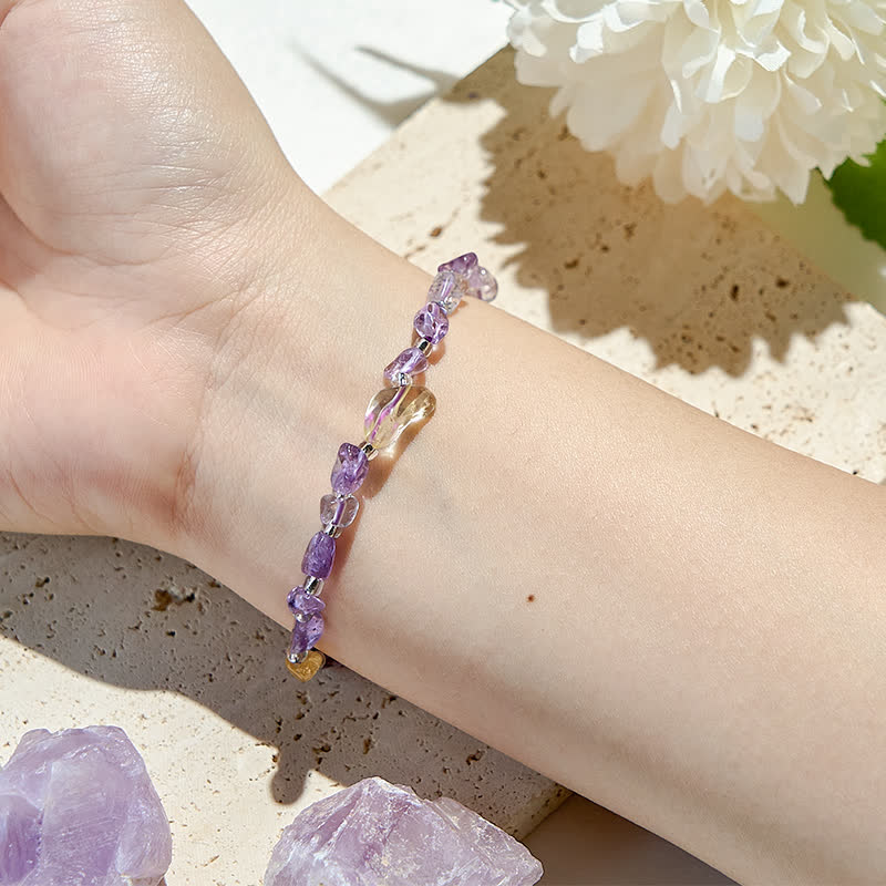 Olivenorma Natural Lepidolite Citrine Beaded Bracelet - image 1
