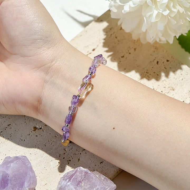 Olivenorma Natural Lepidolite Citrine Beaded Bracelet - image 1