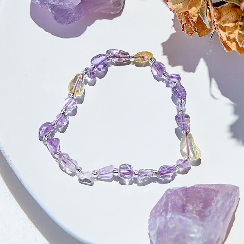 Olivenorma Natural Lepidolite Citrine Beaded Bracelet - image 2