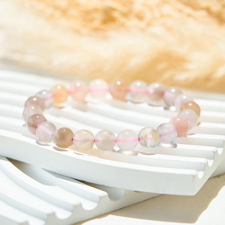 Olivenorma Natural Cherry Blossom Agate Beaded Bracelet - image 3