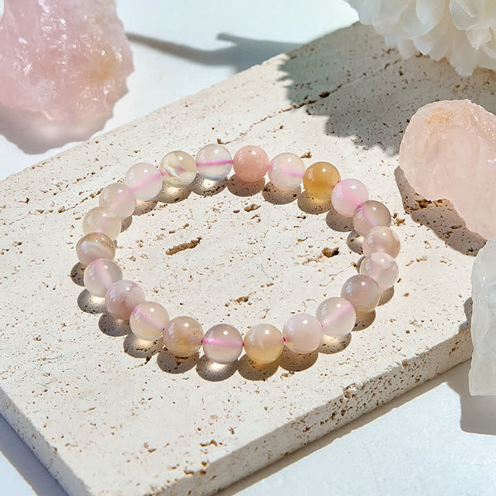 Olivenorma Natural Cherry Blossom Agate Beaded Bracelet - Cherry Blossom Agate - image 0