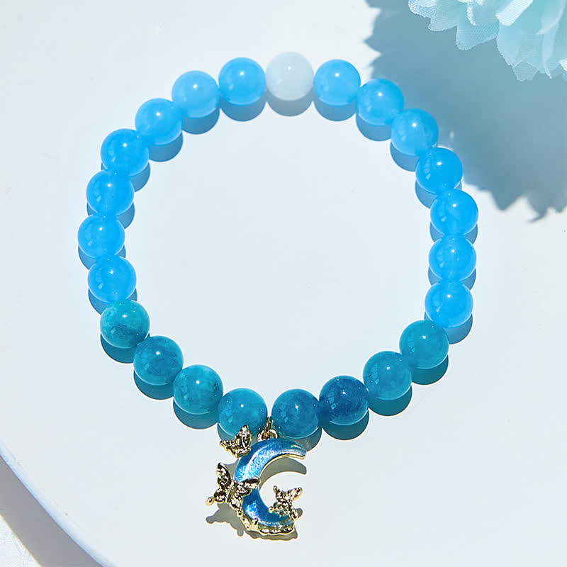 Olivenorma Natural Blue Apatite Aquamarine Beaded Bracelet - image 2