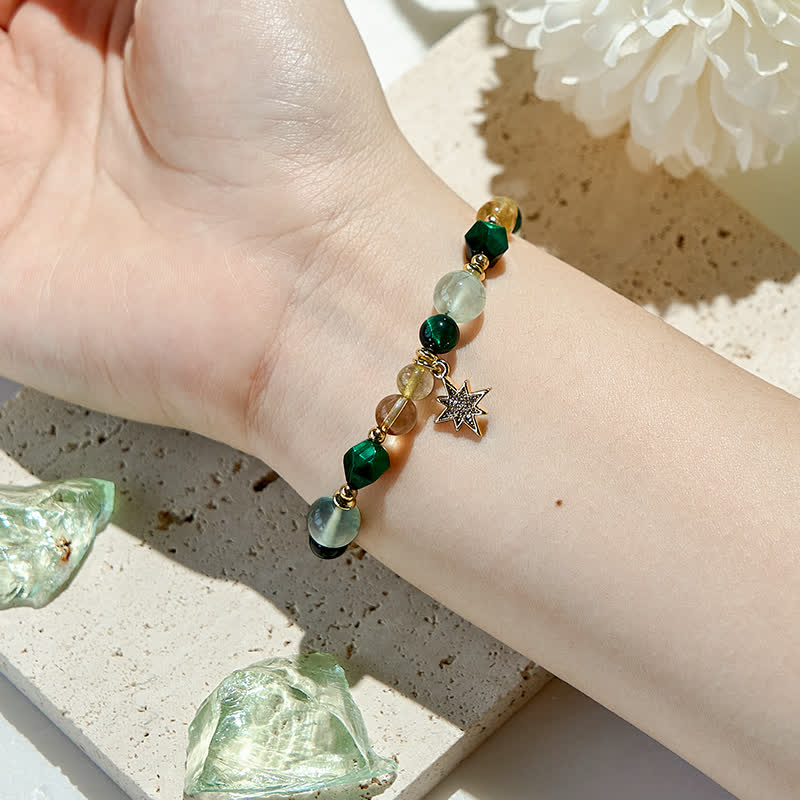 Olivenorma Citrine Prehnite Green Tiger Eye Beads Bracelet - image 1