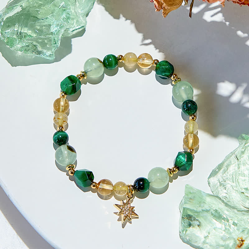 Olivenorma Citrine Prehnite Green Tiger Eye Beads Bracelet - image 2