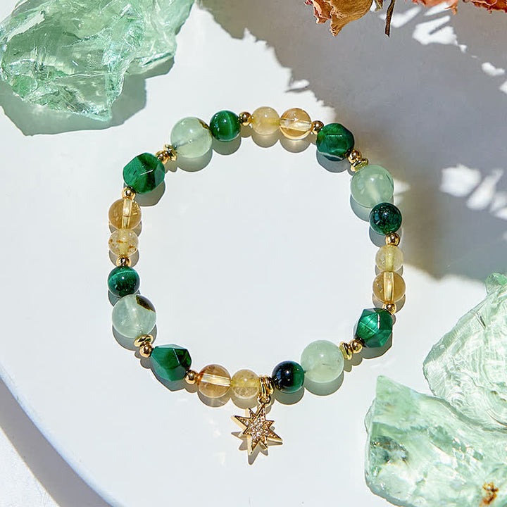 Olivenorma Citrine Prehnite Green Tiger Eye Beads Bracelet - image 2