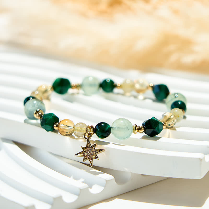 Olivenorma Citrine Prehnite Green Tiger Eye Beads Bracelet - image 3