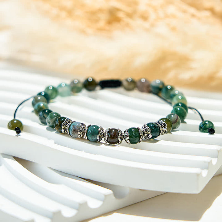 Olivenorma Natural Moss Agate Beaded Bracelet - image 3