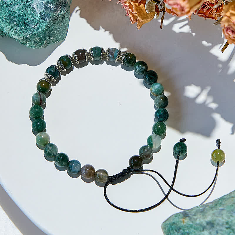 Olivenorma Natural Moss Agate Beaded Bracelet - image 2