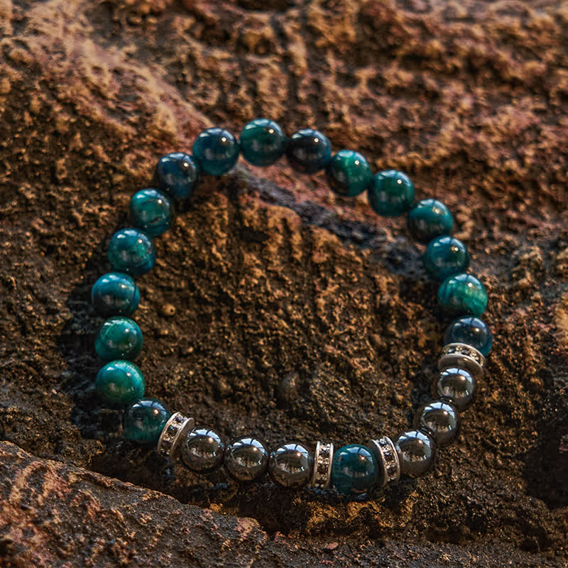 Olivenorma Natural Lake Green Tiger Eye Beaded Bracelet - image 3
