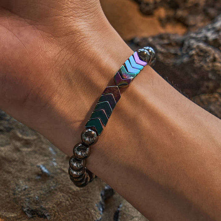 Olivenorma Natural Hematite Electroplated Colored Arrow Beads Bracelet - image 1