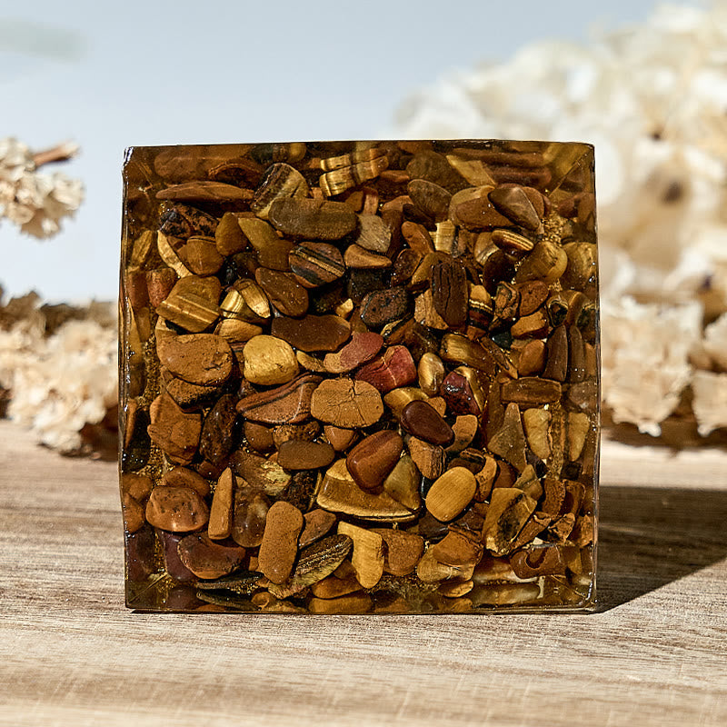 Olivenorma Natural Tiger-Eye Healing Energy Orgone Pyramid - image 2