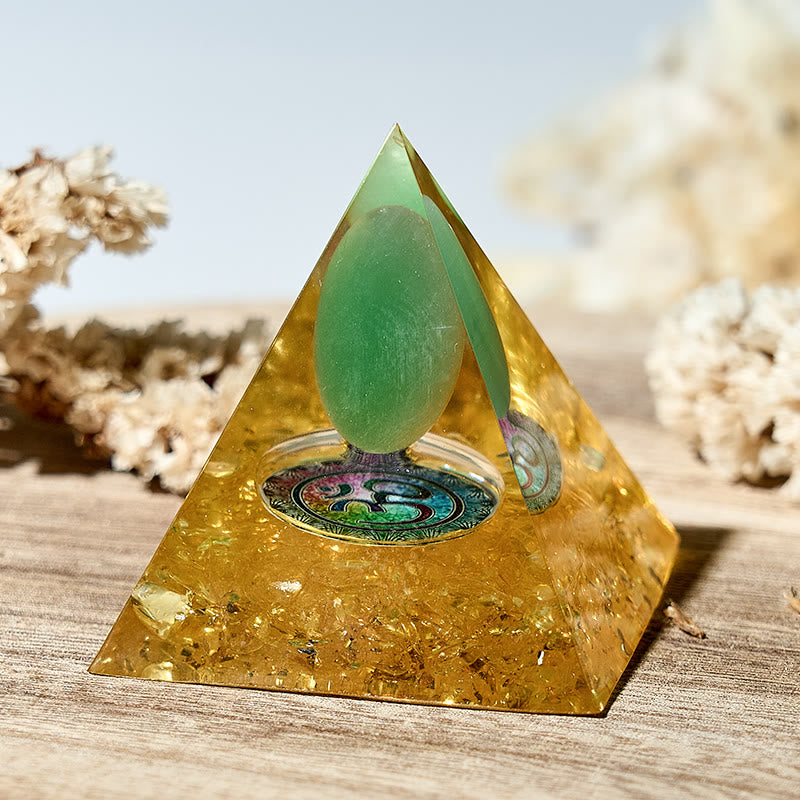 Olivenorma Moonstone Amber Healing Crystals Orgone Pyramid - Natural Stone - image 0