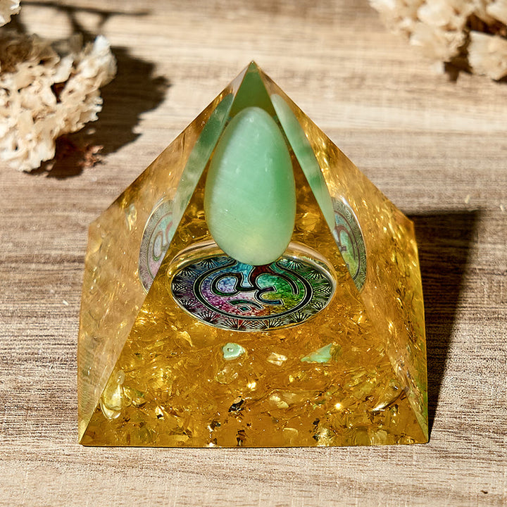 Olivenorma Moonstone Amber Healing Crystals Orgone Pyramid - image 1