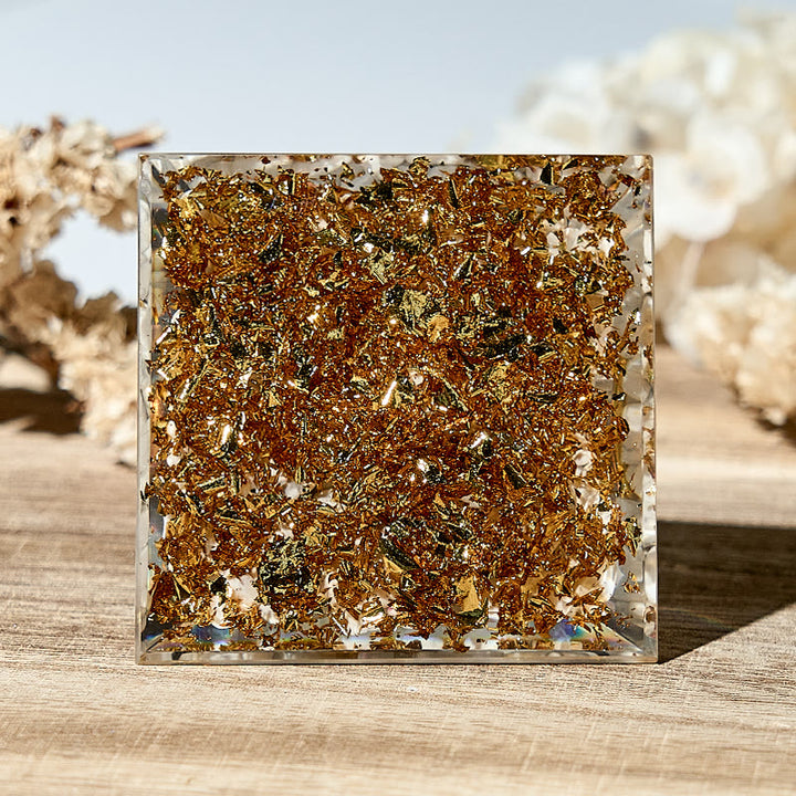 Olivenorma Handmade Flower of Life Gemstone Orgone Pyramid - image 2