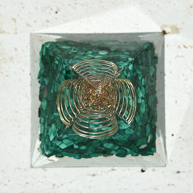 Olivenorma Handmade Malachite Positive Energy Orgone Pyramid - image 3