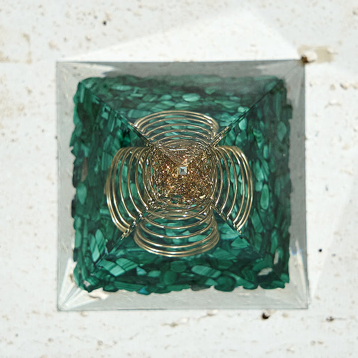 Olivenorma Handmade Malachite Positive Energy Orgone Pyramid - image 3