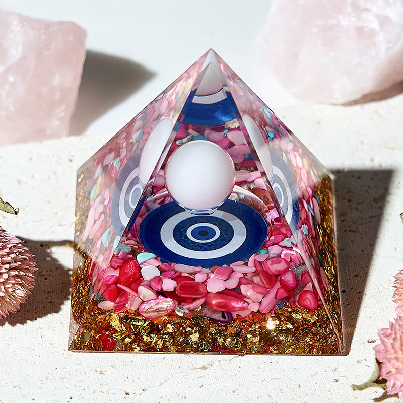 Olivenorma White Agate Harmony Healing Crystal Orgone Pyramid - image 1