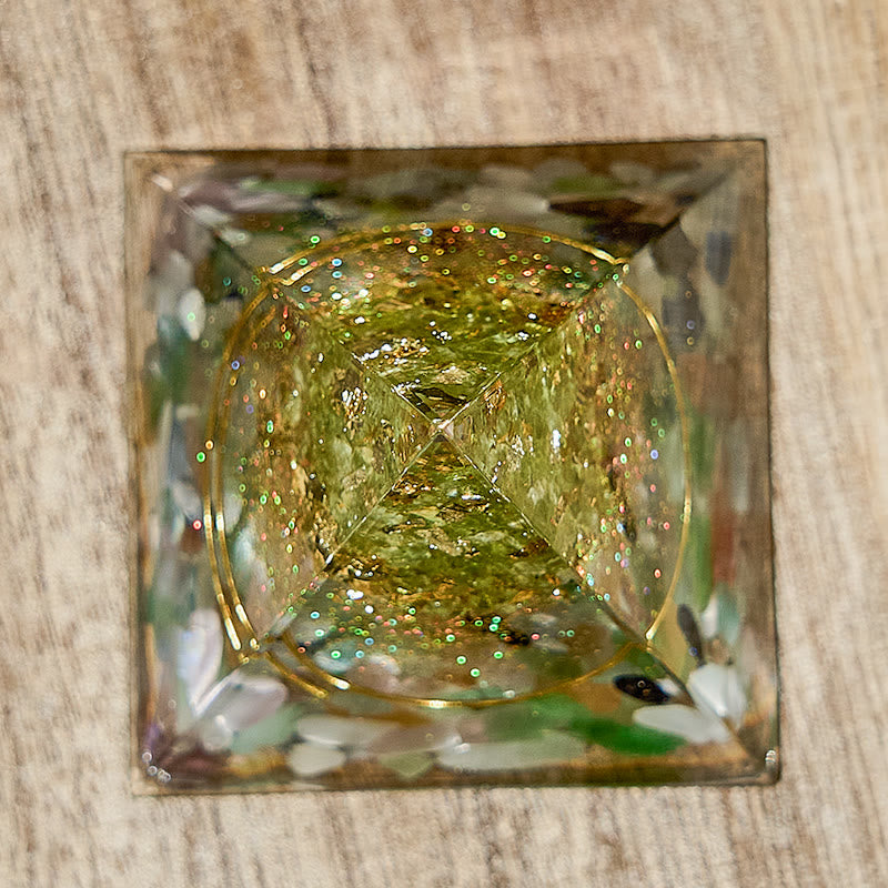 Olivenorma Tree of Life Peridot Healing Crystal Orgone Pyramid - image 3