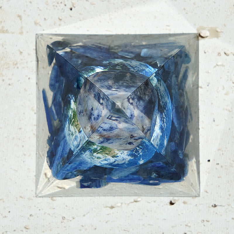 Olivenorma Genuine Sodalite Kyanite Blue Earth Orgone Pyramid - image 3