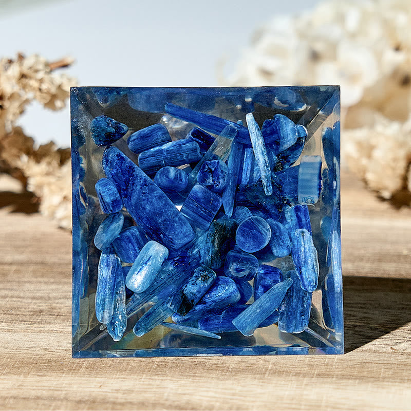 Olivenorma Genuine Sodalite Kyanite Blue Earth Orgone Pyramid - image 2