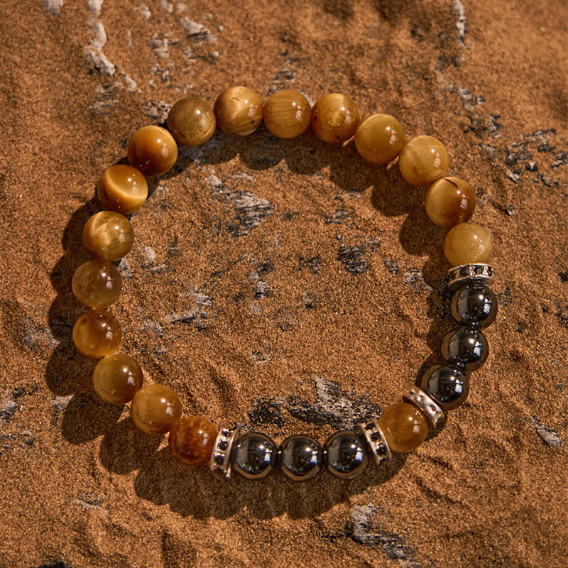 Olivenorma Natural Hematite Tiger Eye Beads Men Bracelet - image 3