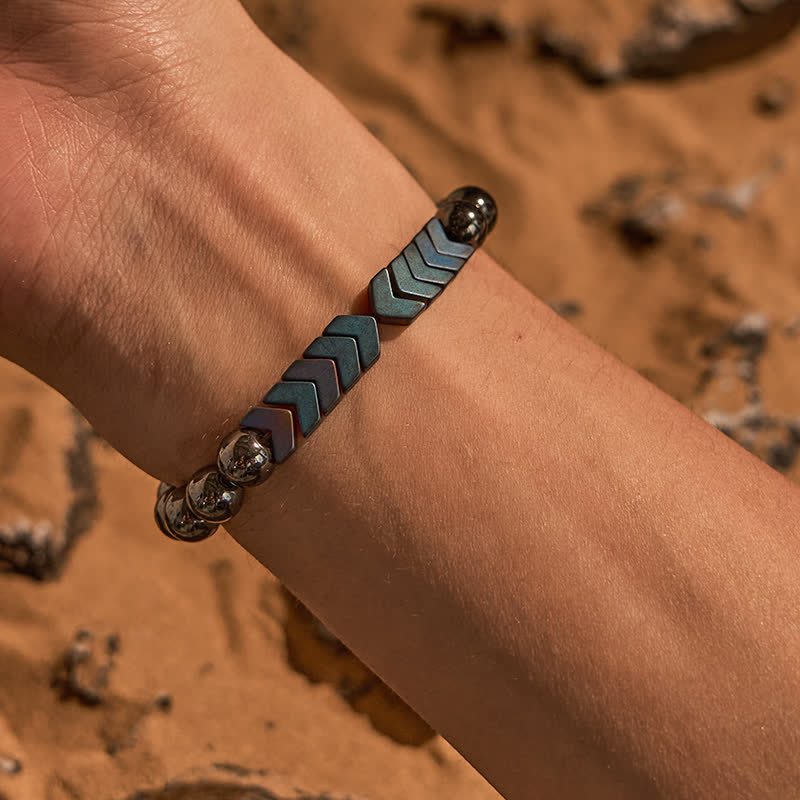 Olivenorma Natural Hematite Plated Arrow Beads Bracelet - image 1